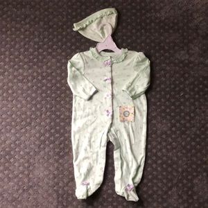 Brand new baby onesie pajamas with matching cap!